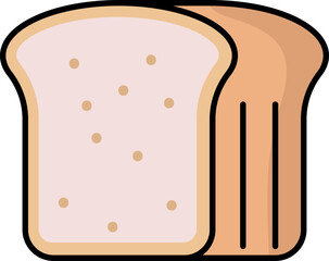 Bread Slices Icon In Pink And Orange Color.