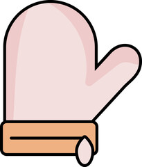 Isolated Mitten Icon In Pink And Orange Color.