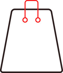Isolated Shopping Red And Black Linear Icon.