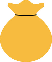 Yellow Sack Icon In Flat Style.