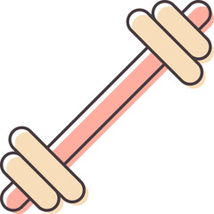 Isolated Dumbbell Icon In Pink Color.