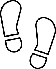 Shoes Footprint Icon In Line Art.