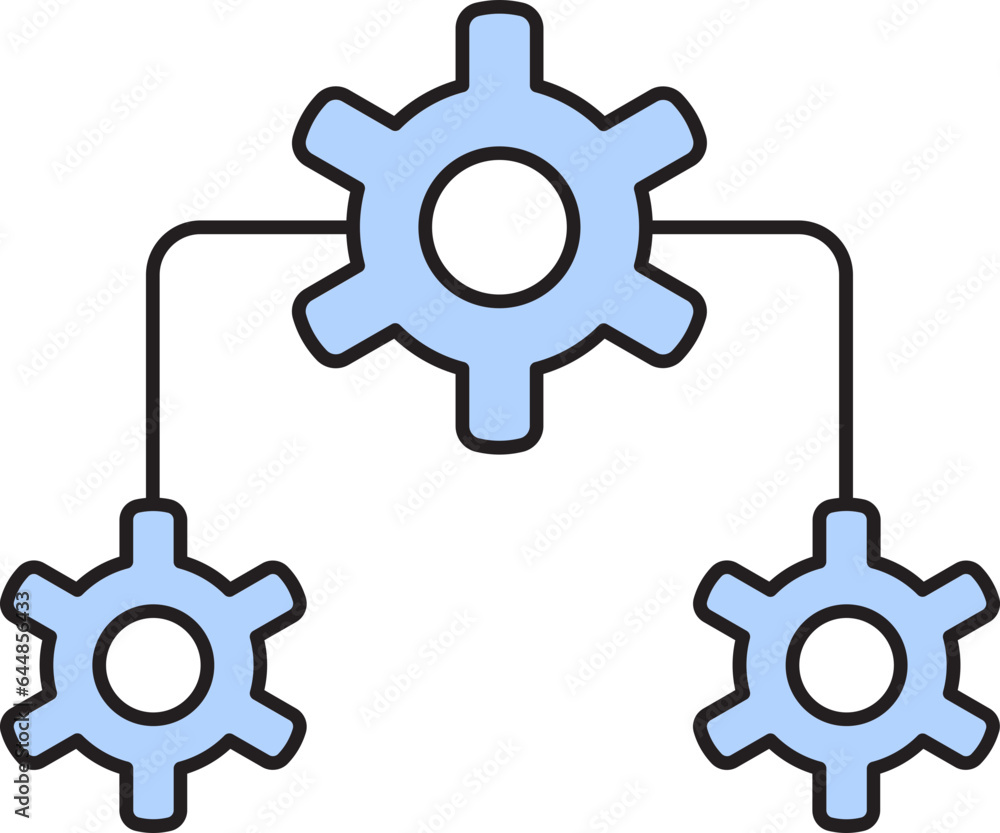 Poster setting connection icon or symbol in blue color.