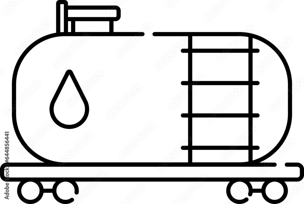 Canvas Prints gas or oil wagon icon in linear style.