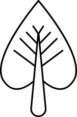 Betel Leaf Icon In Line Art.