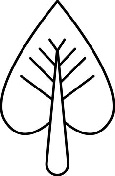 Betel Leaf Icon In Line Art.