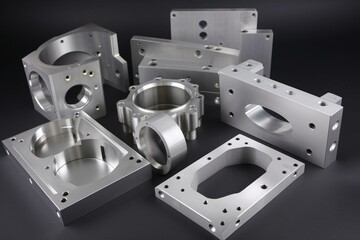 Milled aluminum parts for milling industry. Generative AI