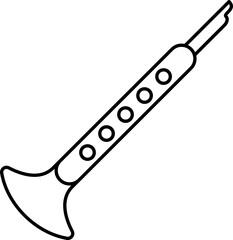 Black Outline Clarinet Icon Or Symbol.