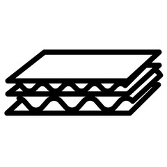 double wall corrugated cardboard line icon