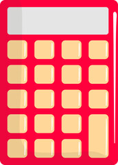 Flat Style Calculator Icon In Red And Yellow Color.