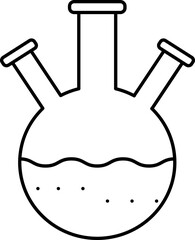 Illustration Of Three Neck Flask Icon.