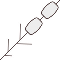 Marshmallow Stick Icon In Grey Color.