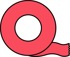 Red Tape Icon In White Background.