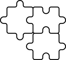 Jigsaw Puzzle Black Stroke Icon.