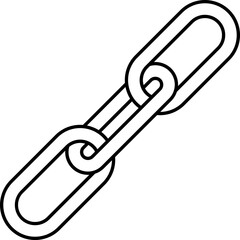 Black Outline Illustration Of Chain Icon.