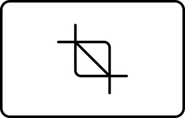 Crop Tool Icon In Black Outline.