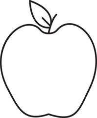 Illustration Of Apple Icon In Line Art.