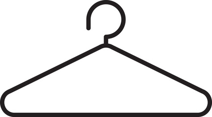 Illustration Of Cloth Hanger Icon In Black Stroke.