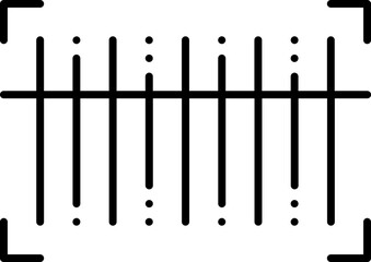 Black Line art Illustration Of Bar Code Icon.