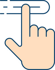 Flat Style Index Point Hand Peach Icon.
