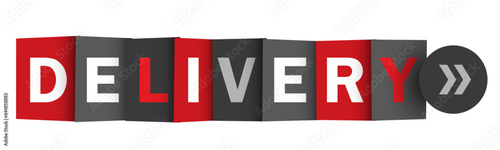 Aufkleber delivery red and gray vector web button