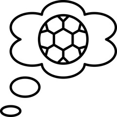 Obraz premium Soccer Think Or Speech Bubble Black Outline Icon.
