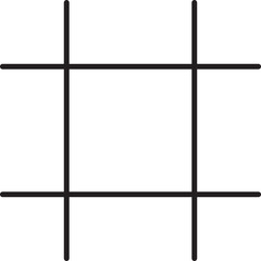 Black Thin Line Art Grid Table Icon.