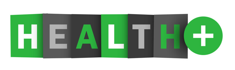 HEALTH green and gray vector web button