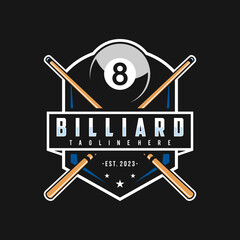 Billiard club Logo Template Design, Sports label vector illustration