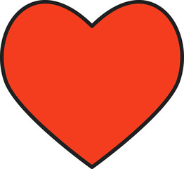 Red Heart Symbol Or Icon On White Background.