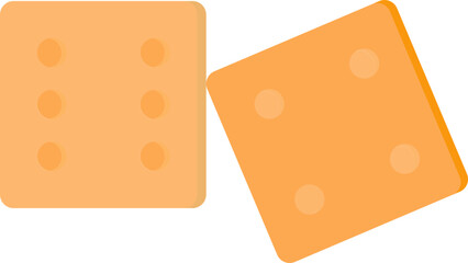 Six And Four Number Two Dice Icon In Orange Color.