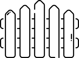 Sharp Fence Icon In Black Outline.