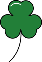 Isolated Shamrock Leaf Icon In Flat Style.