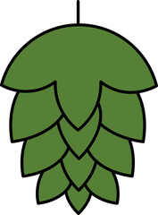 Hops Flower Icon In Flat Style.