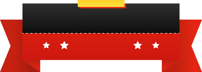 Blank Ribbon Or Board In Red And Black Color.
