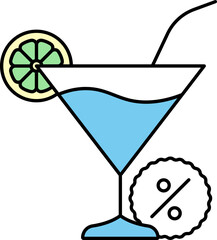Summer Drinks Discount Icon Or Symbol.