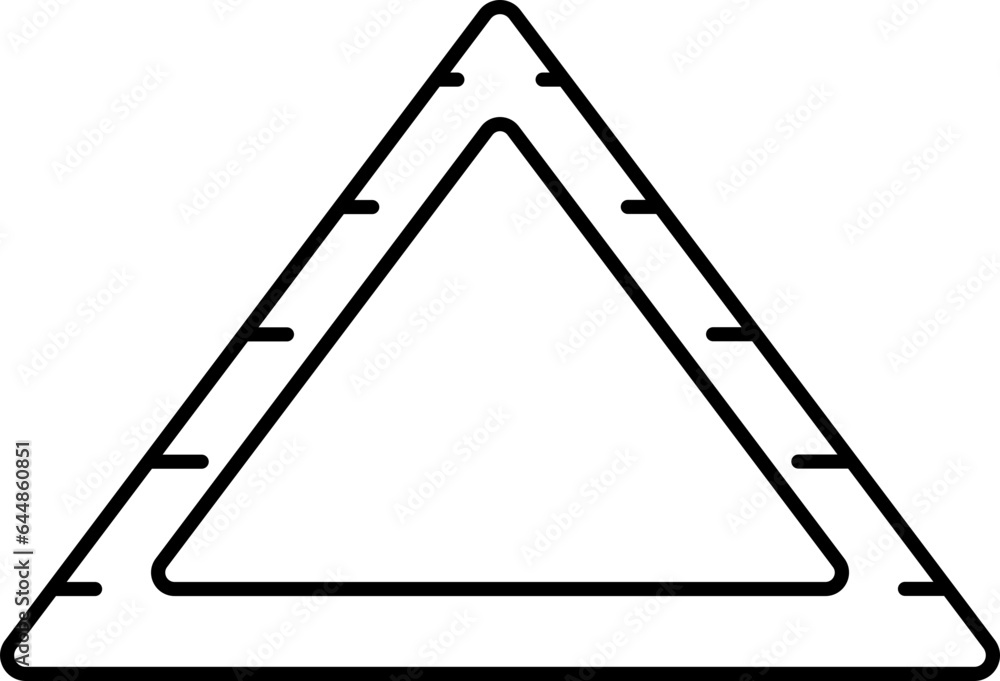 Poster isolated triangle protector icon in line art.