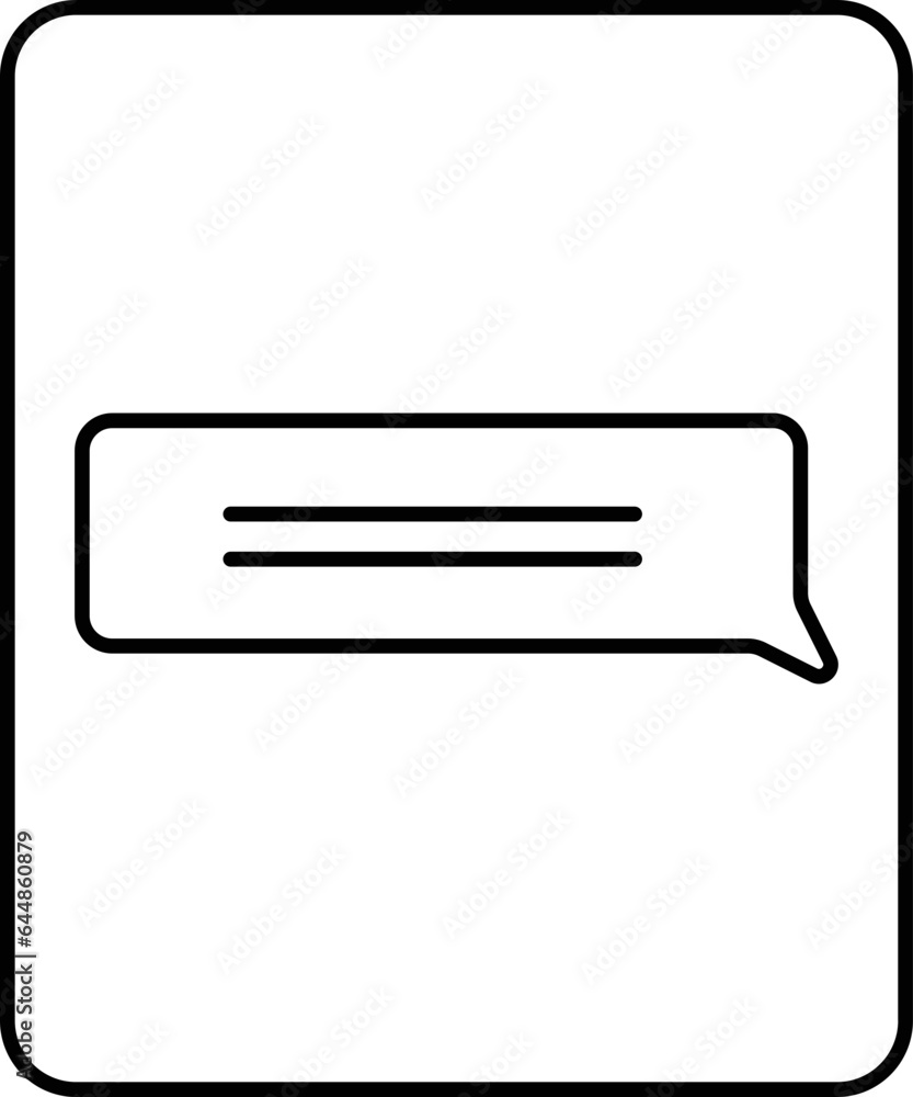 Poster black linear style message square icon.