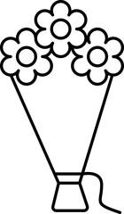Illustration Of Flower Bouquet Icon In Linear Style.