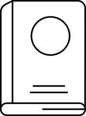 Isolated Book Black Linear Icon.