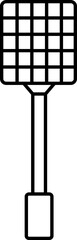 Black Outline Fly Swatter Icon.