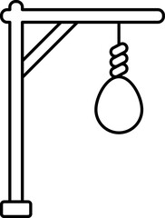 Illustration Of Gallows Icon In Black Line Art.