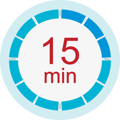 Clock. 15 minutes. vector graphics