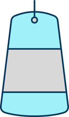 Blank Tag Hang Icon In Turquoise And Grey Color.
