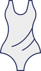 Isolated Female Swimming Suit Icon In Grey Color.