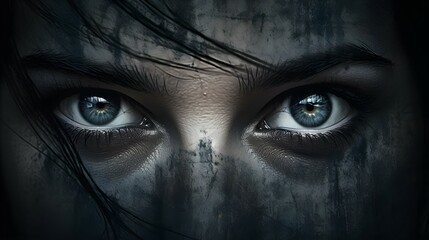 Windows to the Soul: Intense Human Eyes in Dramatic Contrast