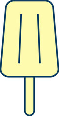 Yellow Ice Pop Icon On White Background.