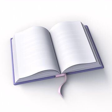 3D icon with a cartoon minimalist design, portraying an open book, copy book, and diary