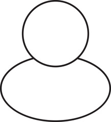 Black Line Art Illustration Of User Icon.