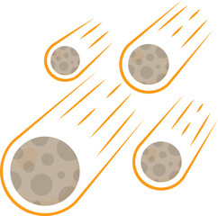 Shooting Fire Balls Icon In Grey And Orange Color.